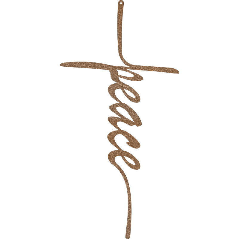 Peace Cross Wall Décor, 22" H x 11" W x 0.06" D, Copper