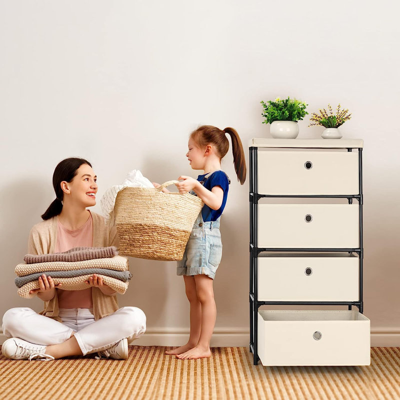 Xaviona 16.53'' W 4 - Drawer Dresser, White