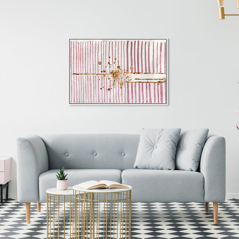 Love Force Field - rose - impression, H 20 po x l 30 po, Cadre blanc
