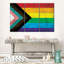 «Modern Pride Flag on Wood», reproduction de toile tendue 3 pièces-1827210741
