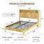 Structure de lit grand format avec tête de lit, station de charge intégrée, lignes courbes ondulées, fonctionnement silencieux, support en métal-2099651290-2099651292