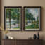 Impressionniste impressionnant encadré sur un chemin de rivière impressionnant - ensemble de 2 reproductions d'art encadrées de qualité supérieure sur papier 26 po x 36 po-493208878-493208879
