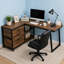 Bureau de travail spacieux, bureau d'ordinateur, bureau en L