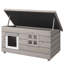 Outdoor Wooden Cat House with Openable Top 87 x 52 x 44 cm Grey