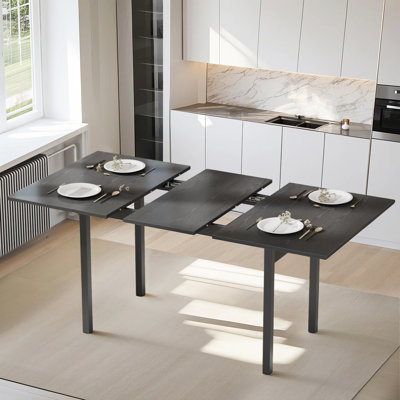 Extendable Dining Room Table For 4-6 People, 63" Extendable Dining Room Table, Minimalist Expanding Wood Table For Kitchen Living Room Dining Room