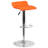 Amp Contemporary Vinyl Adjustable Height Barstool with Quilted Wave Seat-1444476982