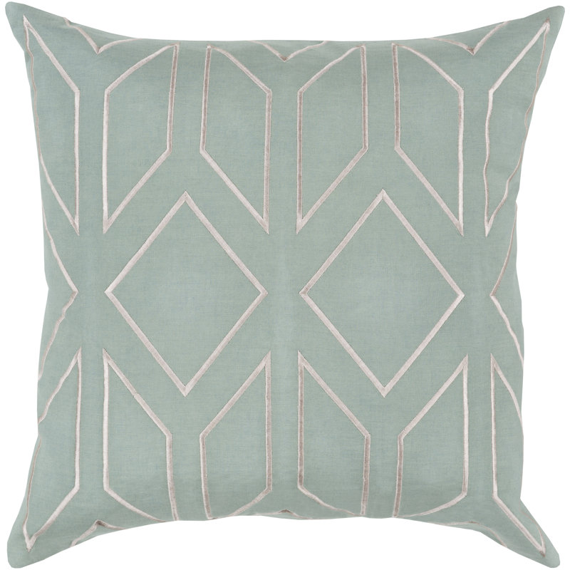 Skyline Geometric Linen Throw Pillow, Blue/Neutral, Pillow Cover Only - No Insert, 20" H x 20" W x 4" D