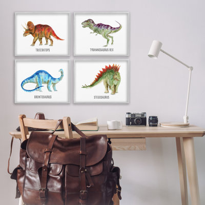  Ensemble de 4 giclées éducatives de dinosaures éducatifs par Brett Blumenthal