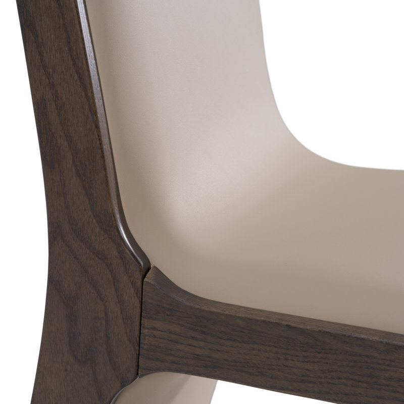 Chaise rembourrée Abdulmohsen Parsons, Beige / frêne gris