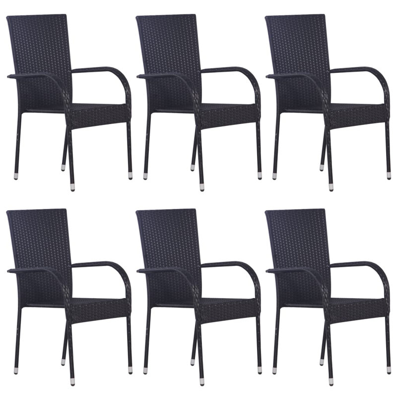 Alirra Stacking Patio Dining Armchair, Black