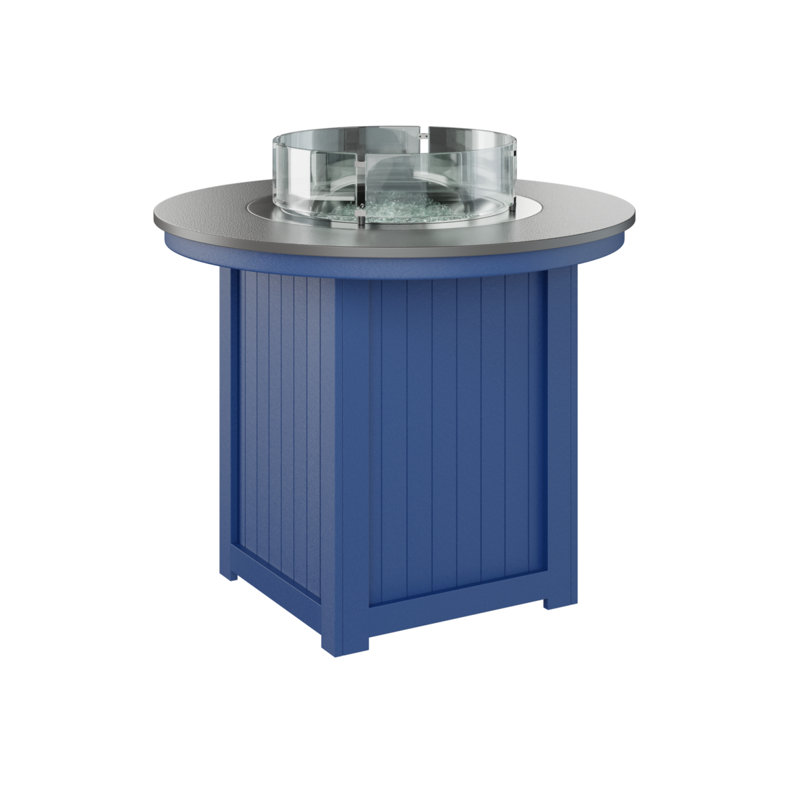 Berlin Gardens Donoma 44″ Round Counter Height Fire Pit Table, 37" H x 44" W x 44" D