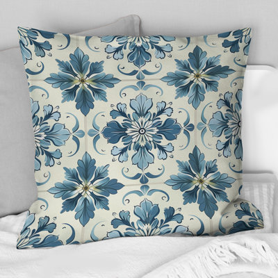 Tuile rétro bleu poudre P - Coussin Farmhouse