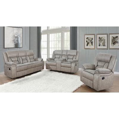 3 Piece Faux Leather Reclining Living Room Set