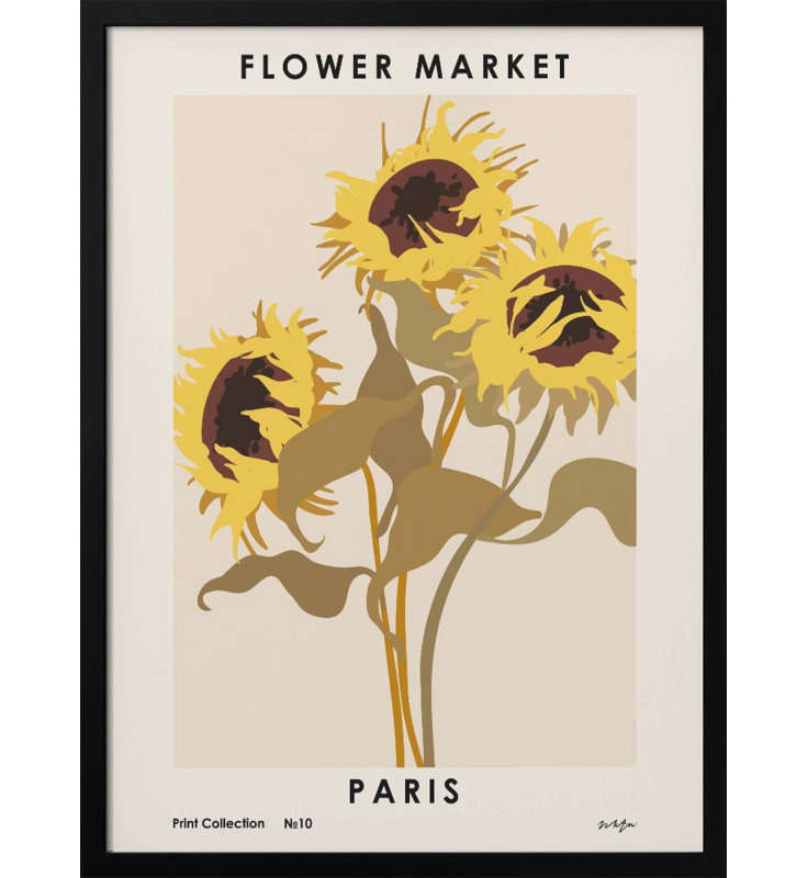 Pop Art & Retro "Flower Market. Paris" par NKTN, reproduction d'art encadrée, H 20 po x l 16 po