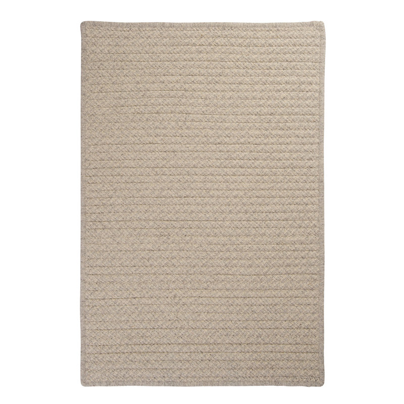 Zulma Houndstooth Braided All-Natural Wool Area Rug, Rectangle 2' x 3'