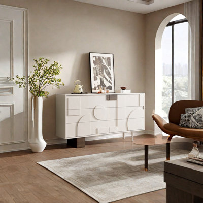 Armoire d'entrée en pin de style crème