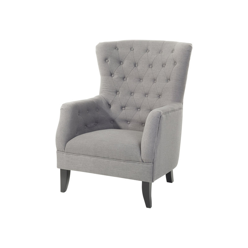 Vivian Upholstered Armchair, Light Grey