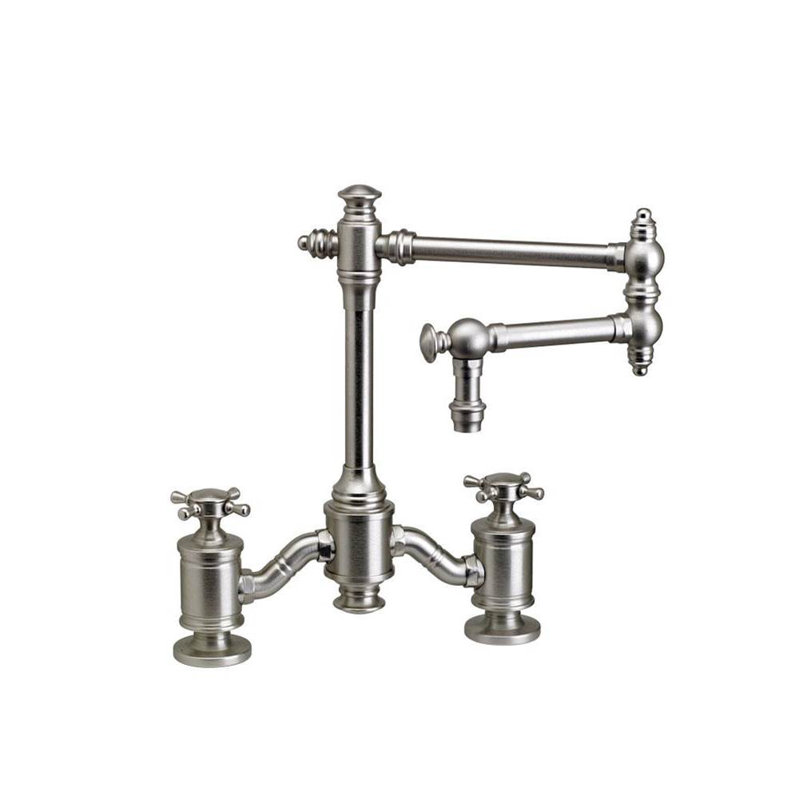 Towson Bridge Faucet - 12" Articulated Spout, Antique Bronze
