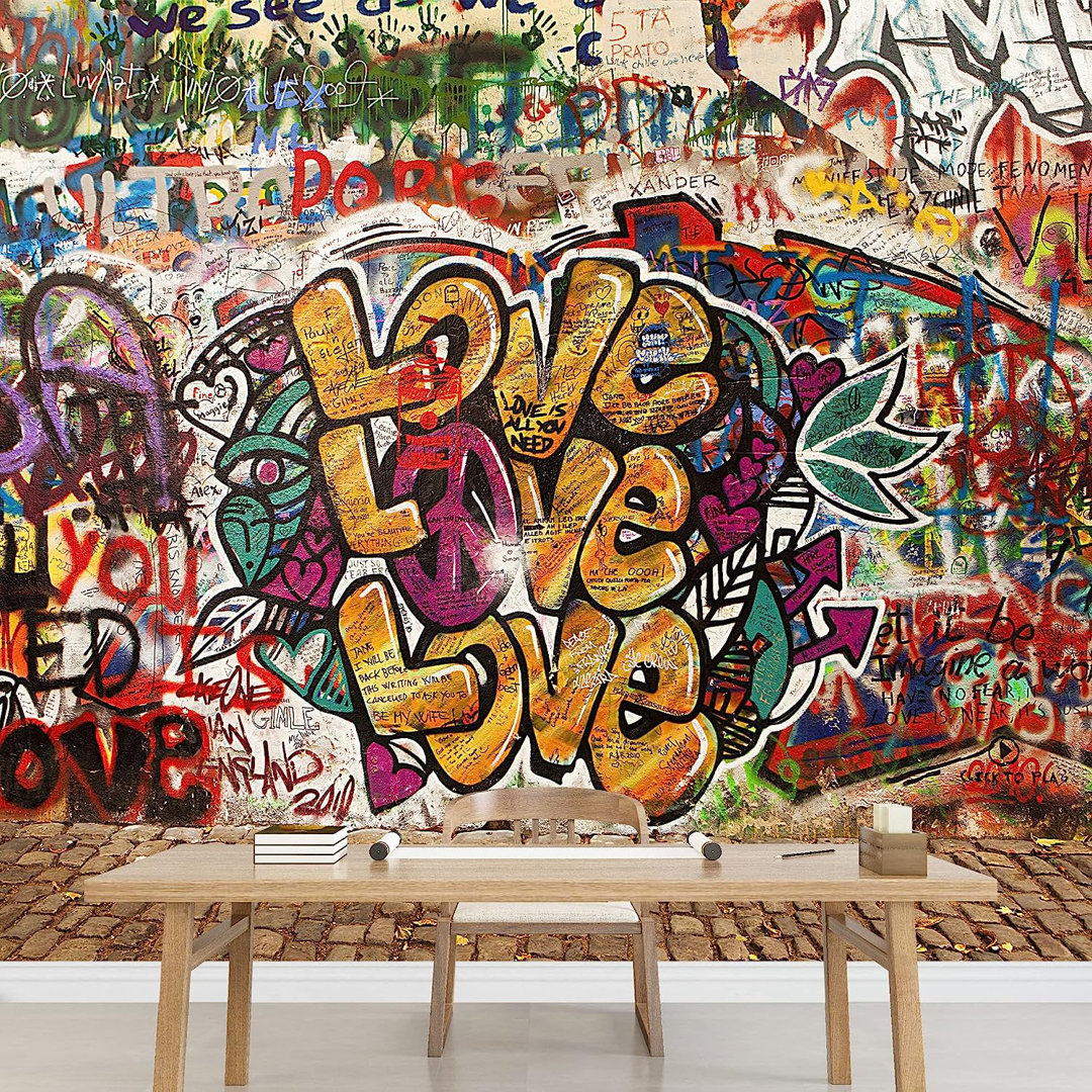 Vibrant Graffi Street Paint Peel & Stick Abstract Border IDEA4WALL 