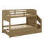 Lit superposé moderne avec lit gigogne, trois tiroirs, escalier de rangement et garde-robe-949074556