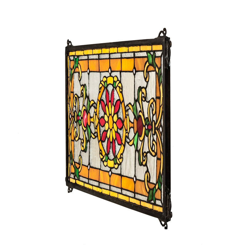 Emma Window Panel, White/Orange/Red