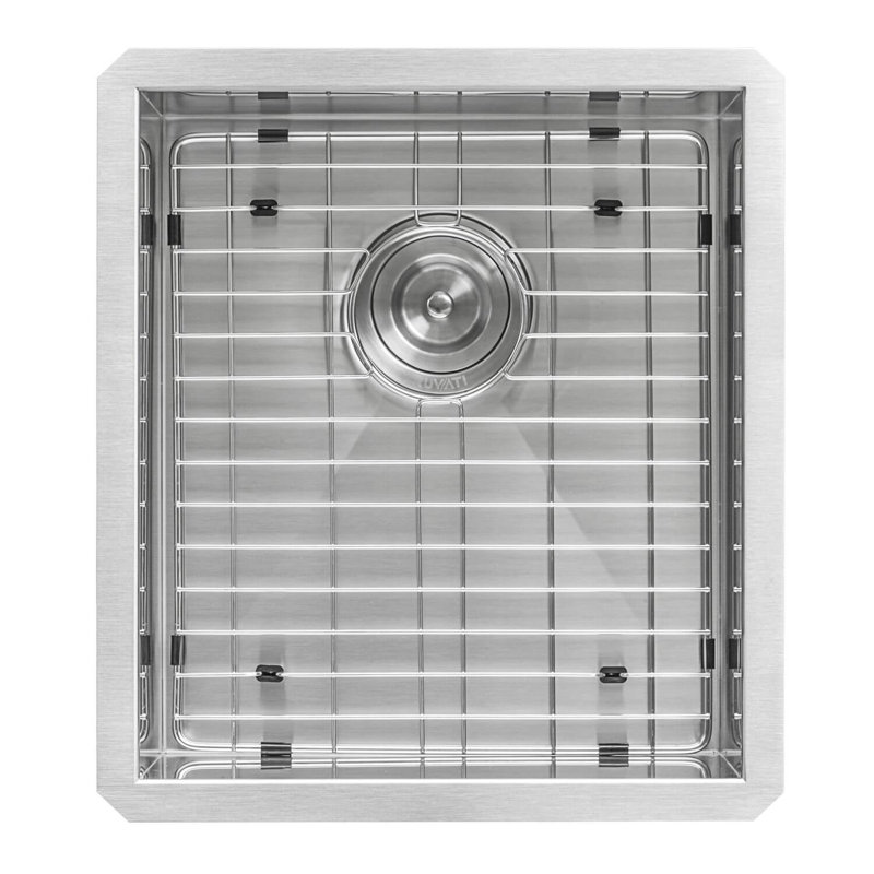 Ruvati Undermount 16 Gauge  Bar Prep Sink Stainless Steel Single Bowl, Brushed Stainless Steel, 8" h x 16" W x 18"