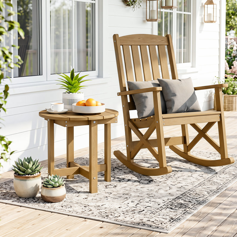 Table bistro avec plateau imperméable et résistant aux intempéries pour terrasse, Brun