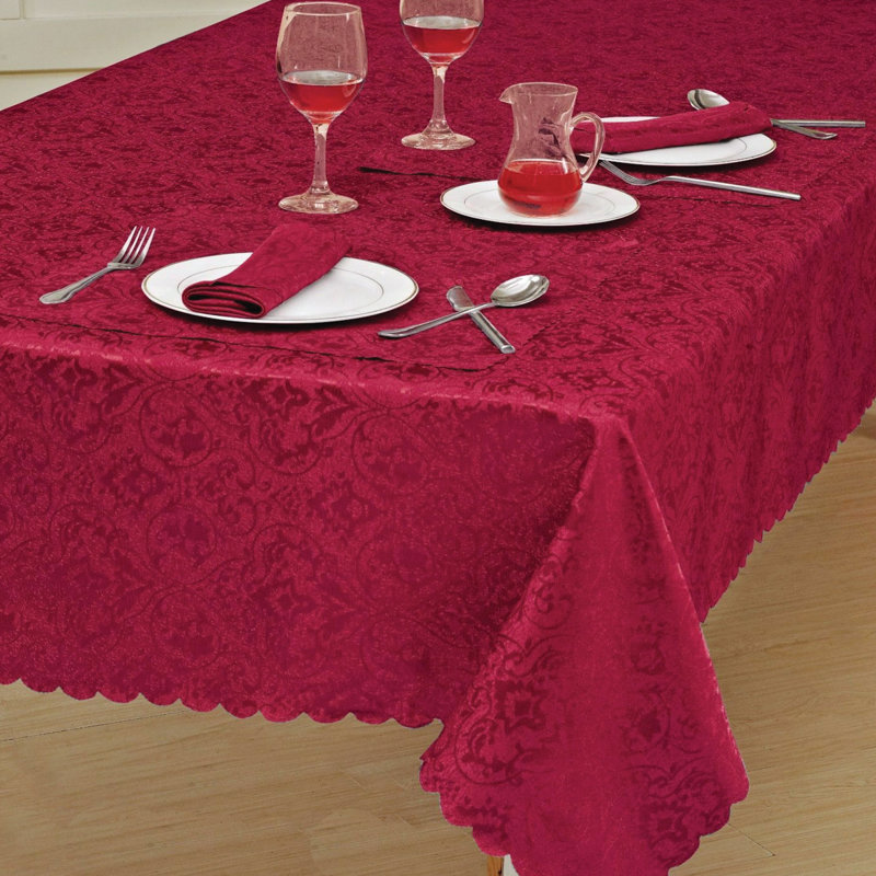 New Damask Jacquard Table Runner, 33cm W x 183cm L, White