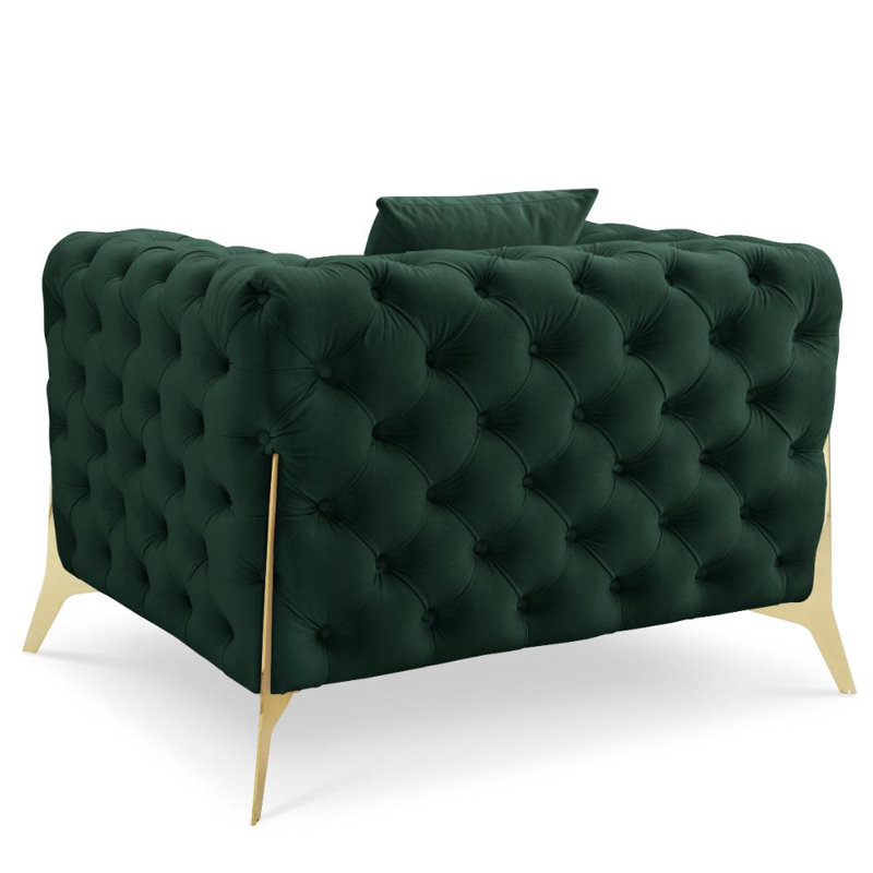 Akeiba Velvet Armchair, Green