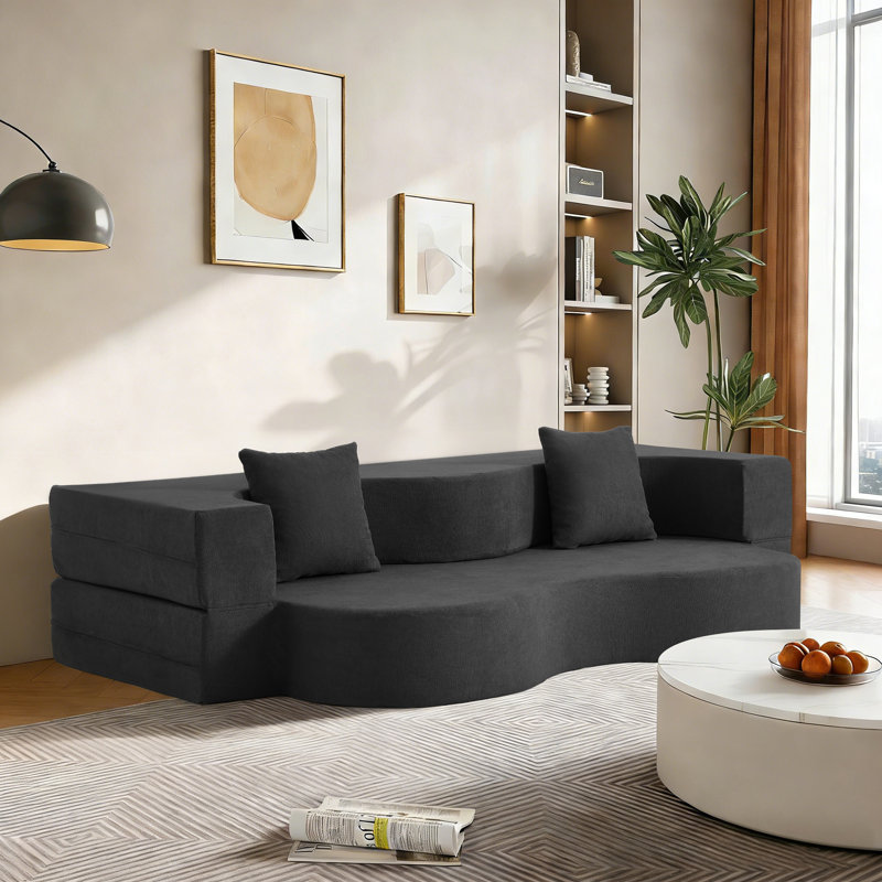 Boneless Folding Sofa Bed, Floor Sofa Couch, Convertible Sofa Bed With High Density Foam, Foldable Floor Couch Bed For Living Room, Guest Room, Bedroom