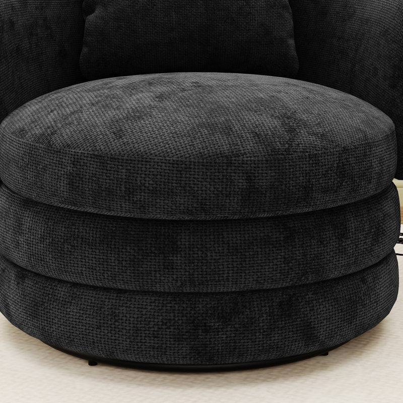 Fauteuil d'appoint en tonneau chenille 30 po, Gris foncé