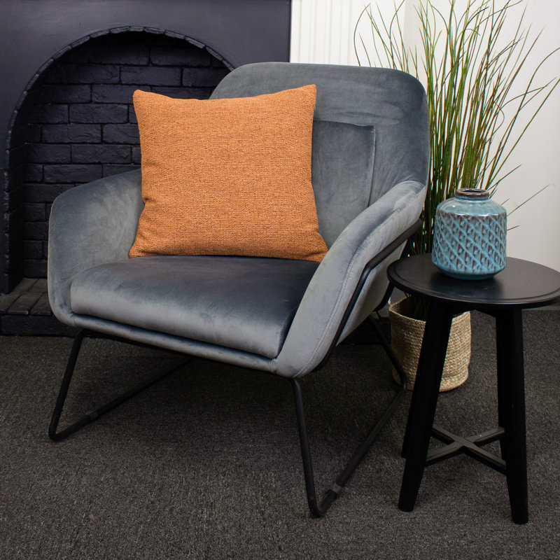 Housse et insert de coussin carré luxueux Pace, Orange, Plumes
