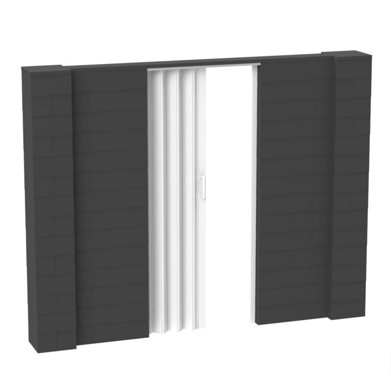 Ensemble mural bloc géant, Gris foncé, 108"