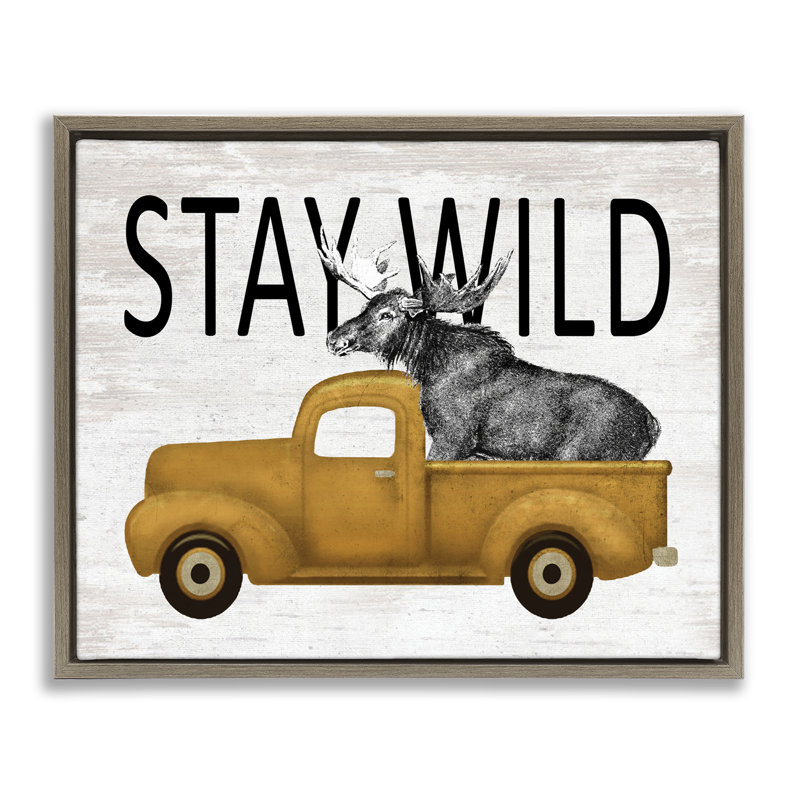 Cadre flottant Stay Wild Moose, H 25 po x l 31 po, Cadre flottant orme Montalcino