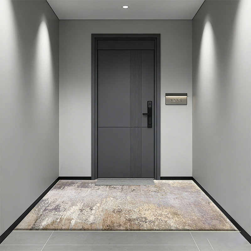 Tapis pour salon, tapis naturel rétro lavable à la machine avec envers antidérapant, grand tapis décoratif doux, tapis pour chambre à coucher maison de campagne (beige / brun)