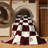 Machine Washable Checkered Red Area Rug-28824115