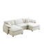 Canapé modulaire en U à 3 places avec repose-pieds convertible beige Corduroy-997717871-997717856