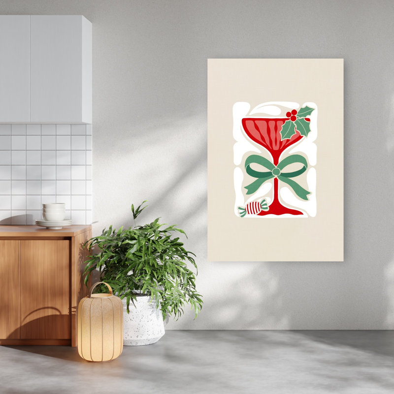 «Festive Cocktail Cheer», impression d'art rétro rétro, H 60 po x l 40 po