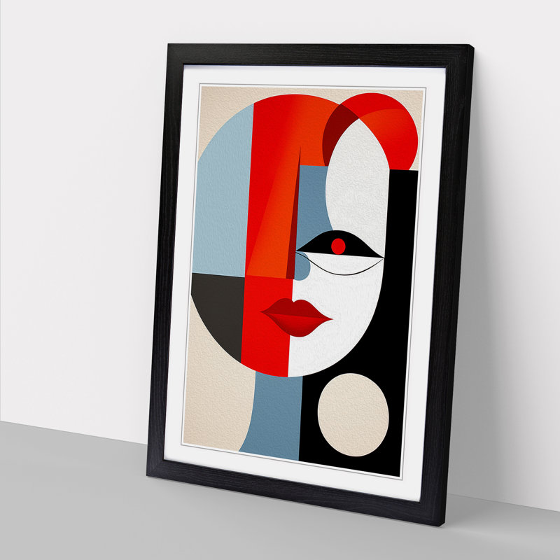 Pablo Picasso Minimalism - Framed Print, 34cm H x 25cm W x 2" D, Black Framed