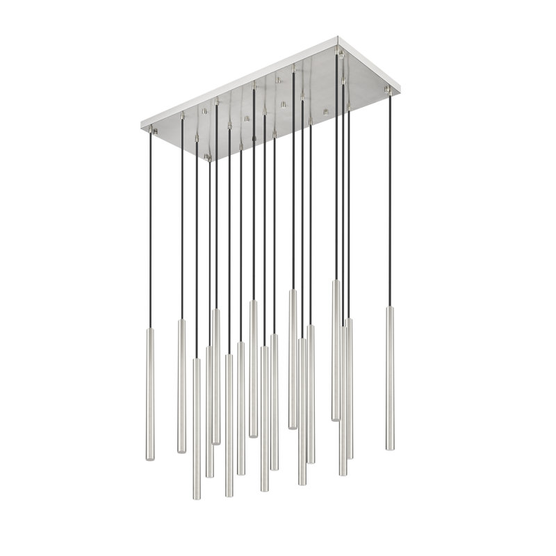 Lustre linéaire à 17 lumières Lansdown, Nickel brossé