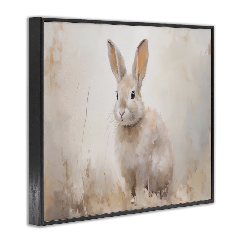 Giclée de lapin brun brossé par Arlington Prints, H 11 po x l 14 po, Giclée encadrée noir minuit