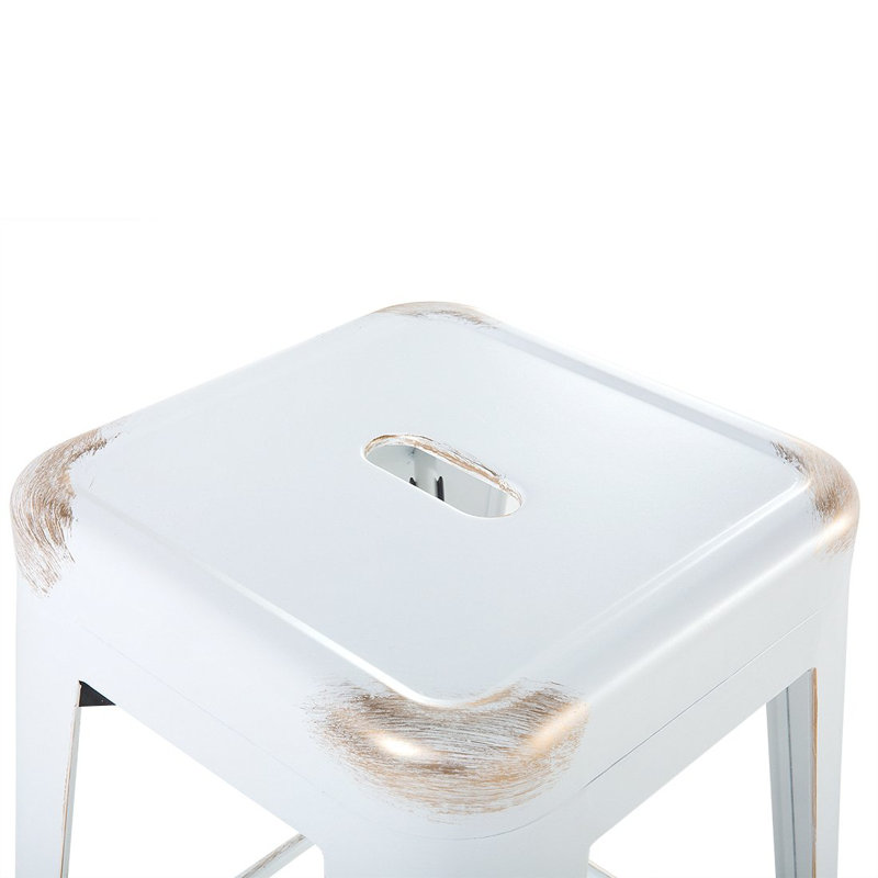 Iowa Park Counter Stool with Metal Frame, White