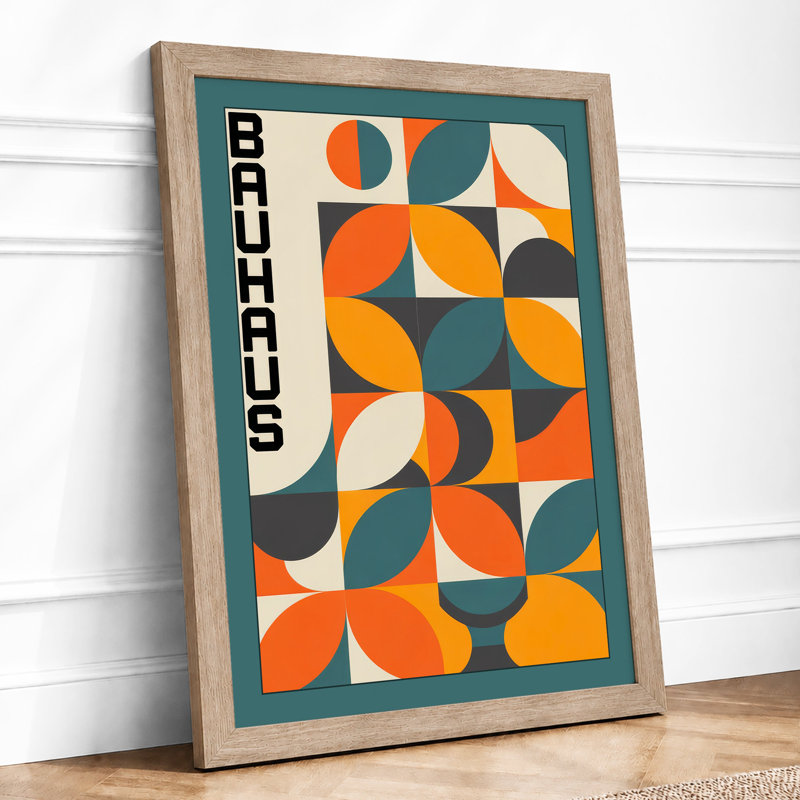 Bauhaus Grid Geometric - Print, Oak, A3 - 42.0 x 29.7 cm