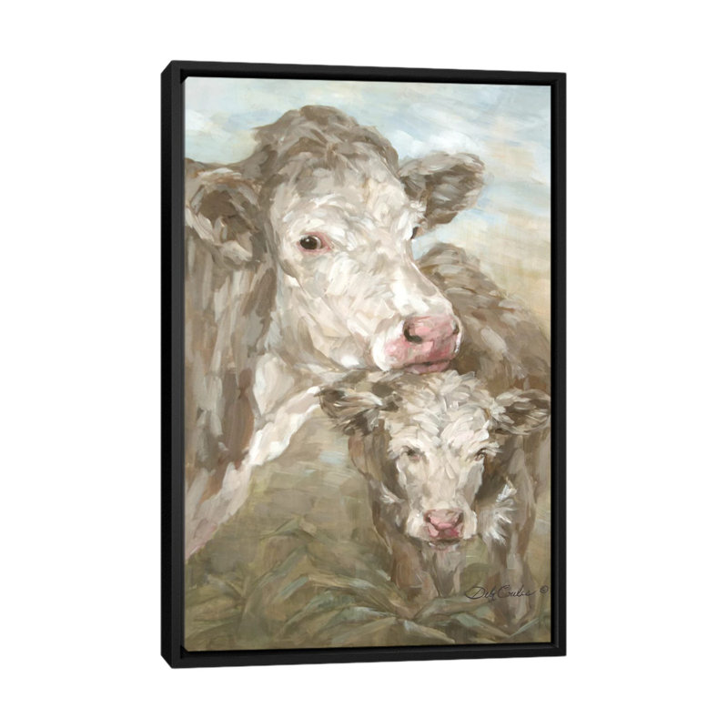 Moo Daze, reproduction d'art sur toile tendue, H 26 po x l 18 po x P 1,5 po, Toile avec cadre noir, Pas de tapis