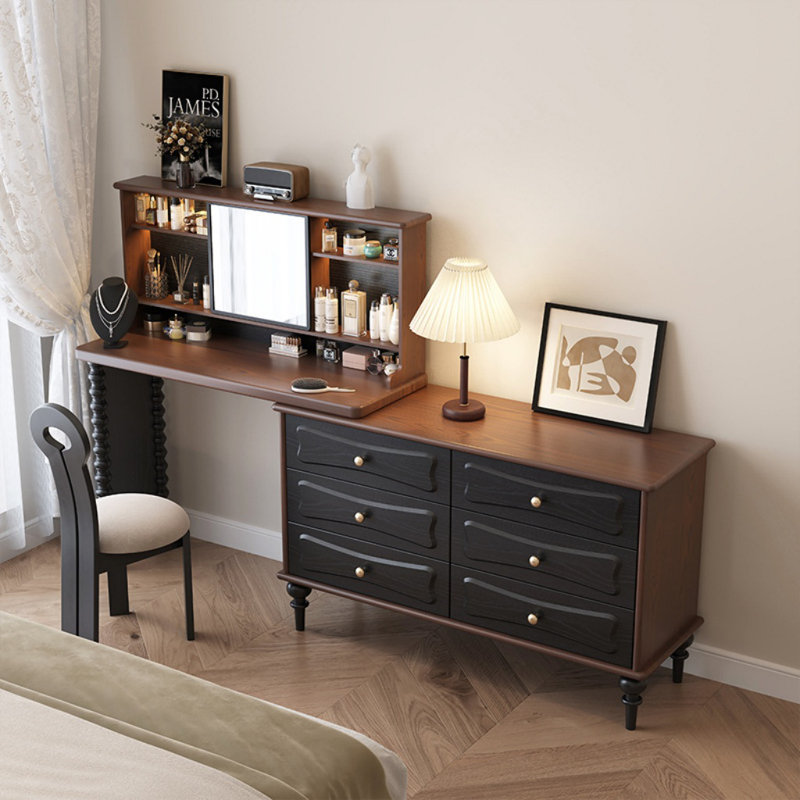 Commode de luxe rétro française, Noir / brun