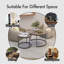 Ensemble de 2 tables basses gigognes de 70 cm (27,6 po), table basse ronde avec plateau en bois à motif de marbre et structure en métal, table d'appoint multifonctionnelle pour salon, chambre, balcon ou jardin, brun