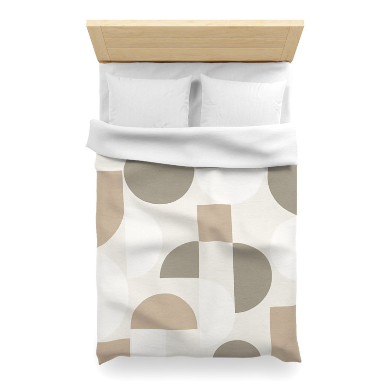 Microfiber Duvet Cover Boho Style, Design 74, White, Twin XL Duvet Cover
