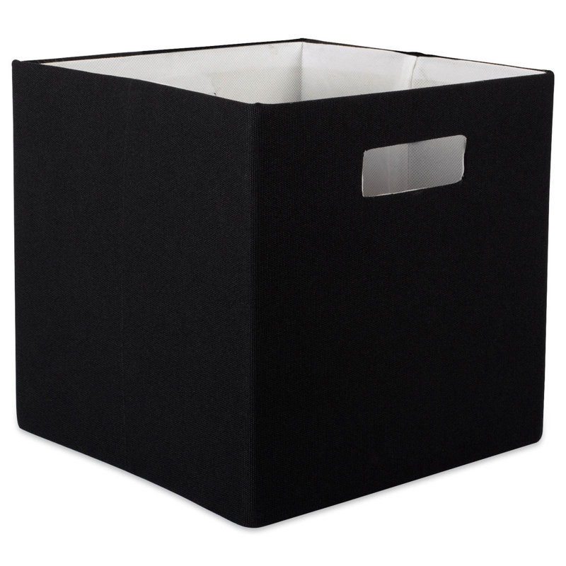 Bac en tissu uni, Noir, H 13 po x l 13 po x P 13 po