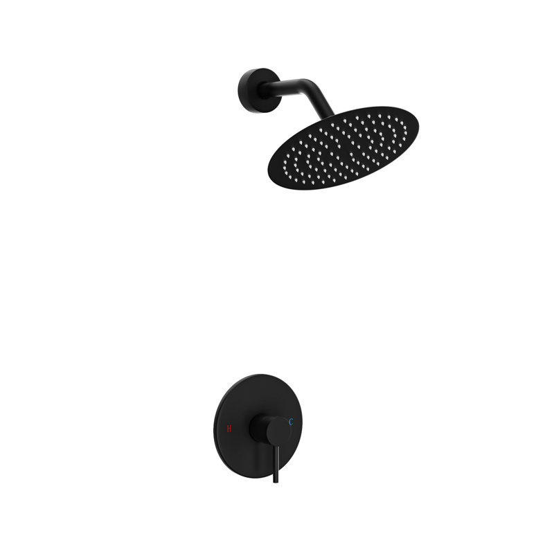 Pomme de douche réglable 1,5 GPM avec auto-nettoyage, Noir mat