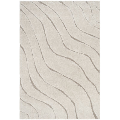 Tapis crème à motif abstrait Ashal
